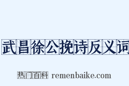 武昌徐公挽诗反义词是什么意思的图片
